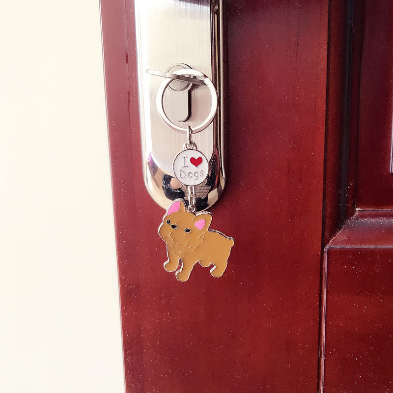 Wholesale Cute Bulldog Metal Keychain